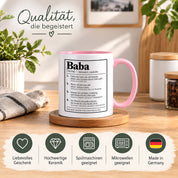Herzbotschaft Baba Tasse Türkischer Vater Geschenk 330 ml