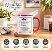 Herzbotschaft Baba Tasse Türkischer Vater Geschenk 330 ml