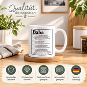 Herzbotschaft Baba Tasse Türkischer Vater Geschenk 330 ml
