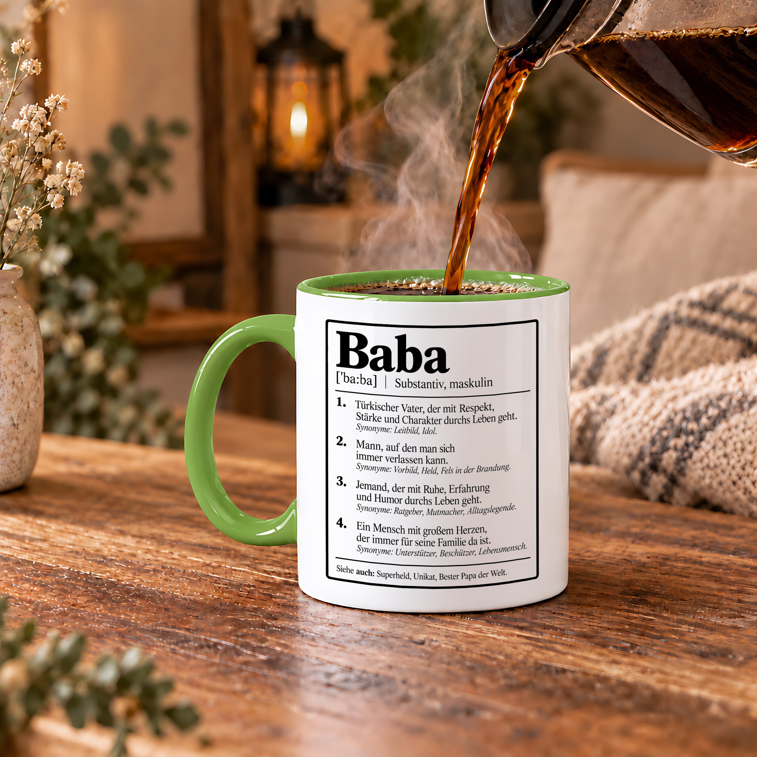 Herzbotschaft Baba Tasse Türkischer Vater Geschenk 330 ml