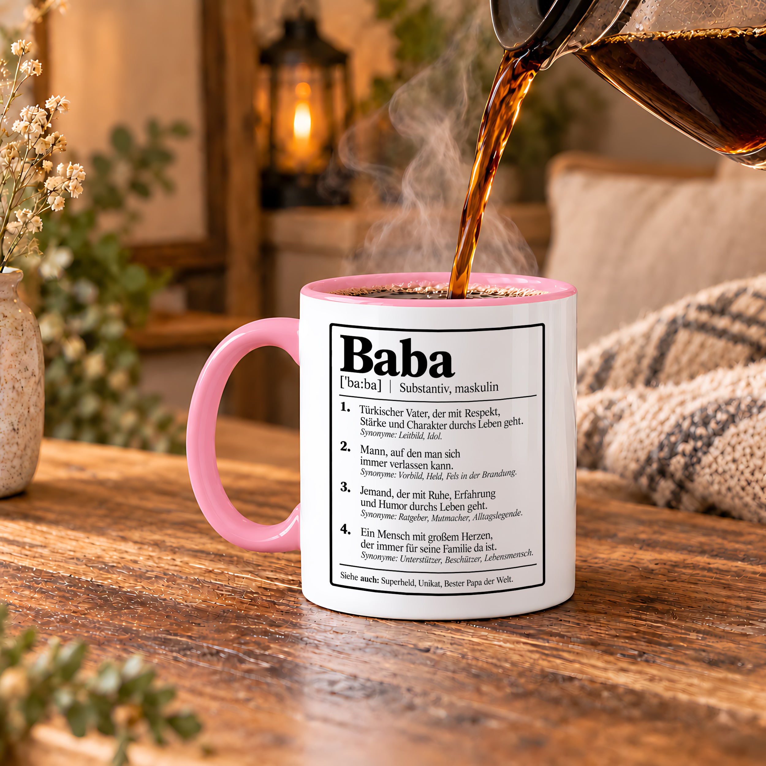 Herzbotschaft Baba Tasse Türkischer Vater Geschenk 330 ml