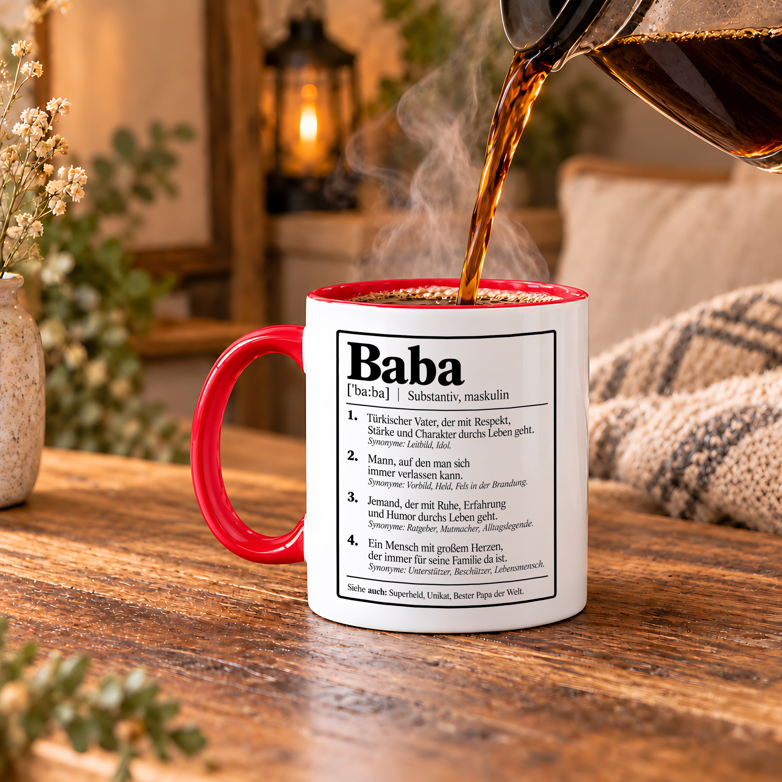 Herzbotschaft Baba Tasse Türkischer Vater Geschenk 330 ml