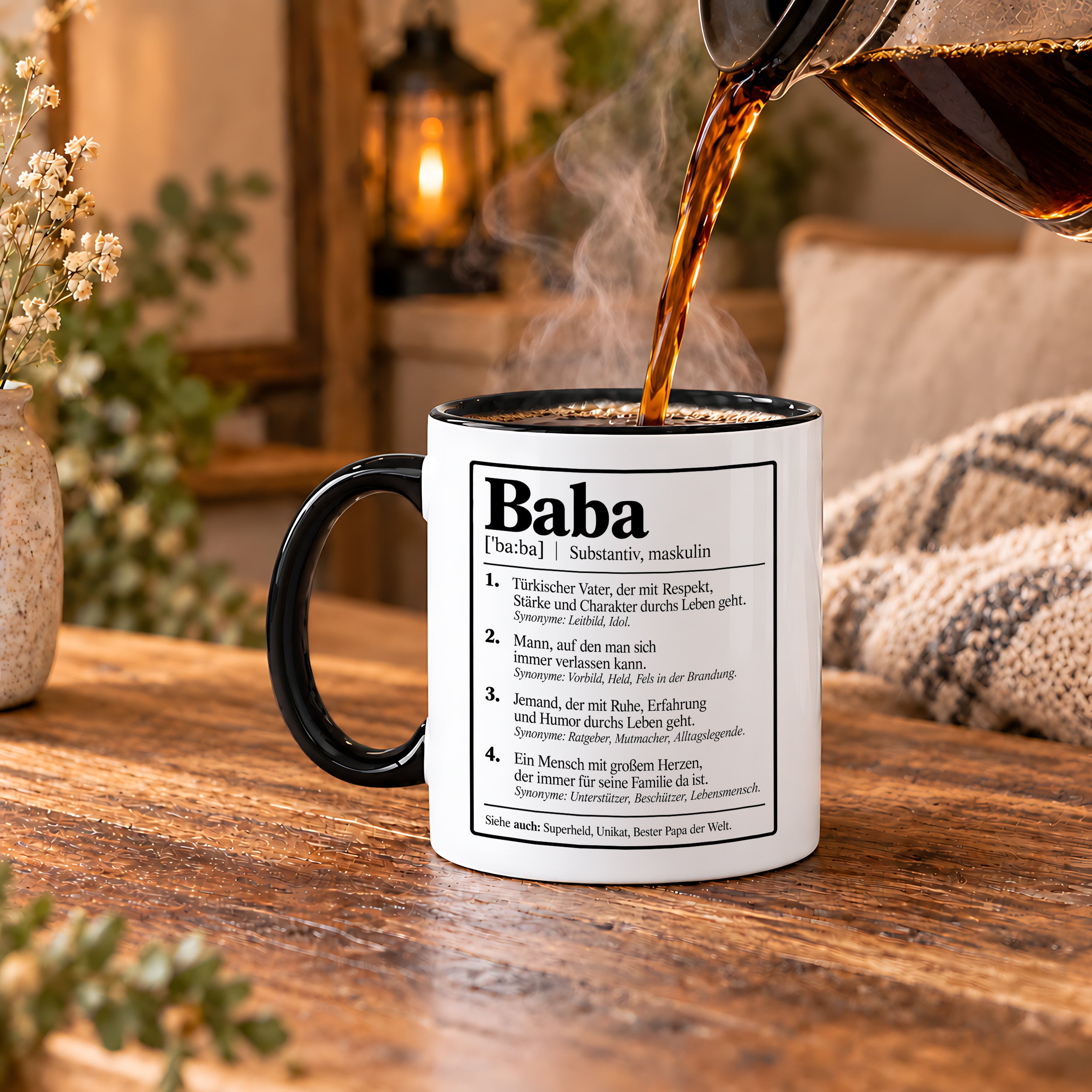 Herzbotschaft Baba Tasse Türkischer Vater Geschenk 330 ml