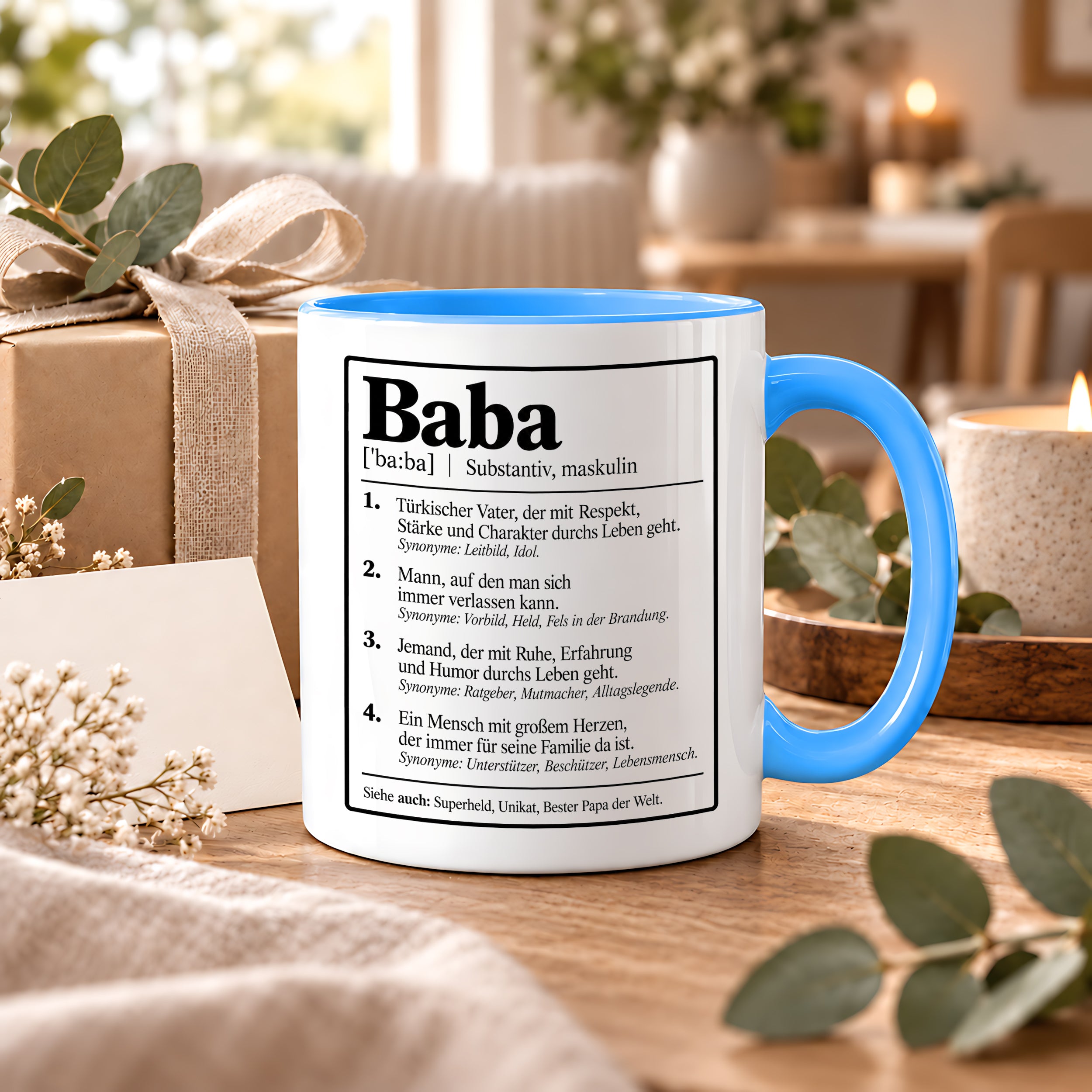 Herzbotschaft Baba Tasse Türkischer Vater Geschenk 330 ml