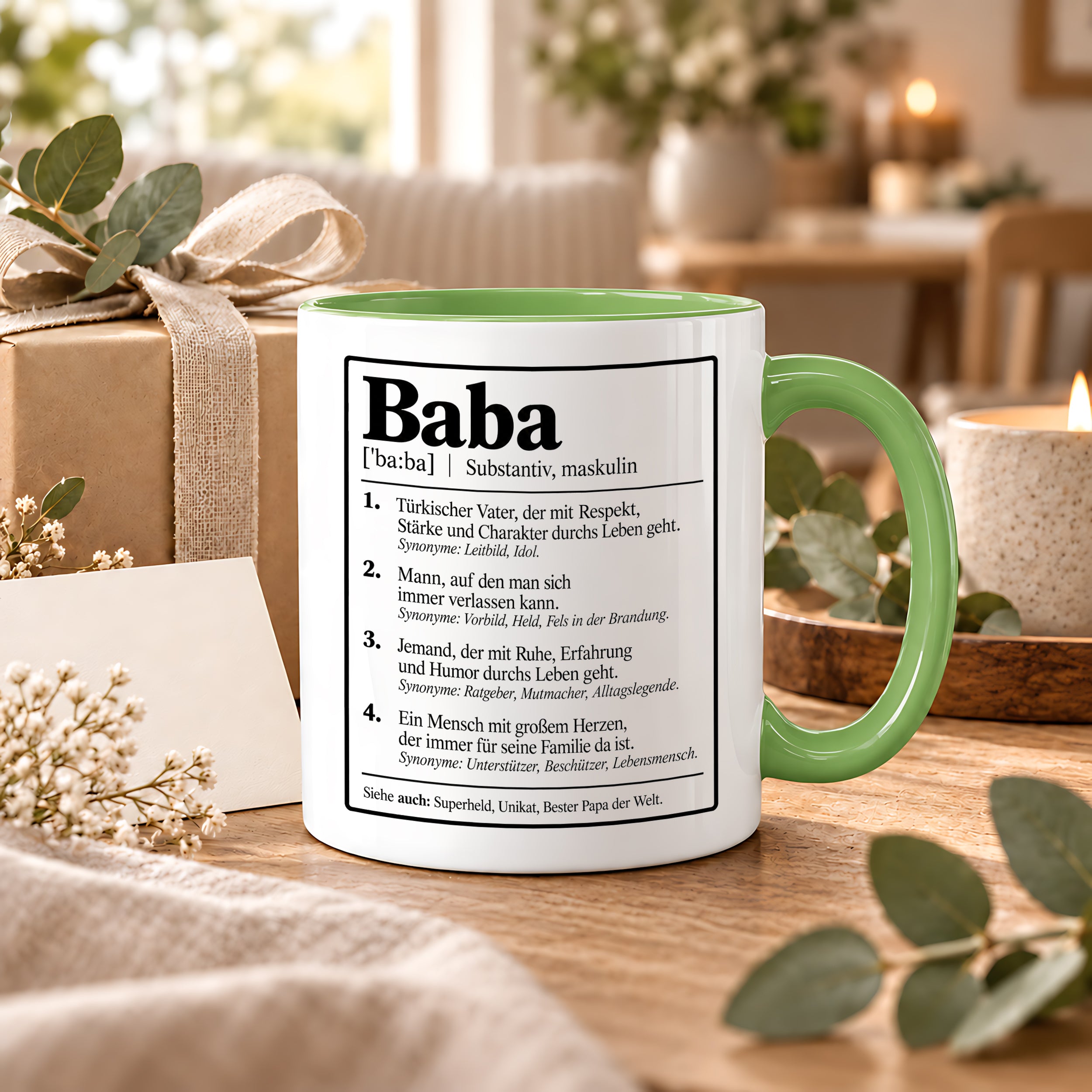 Herzbotschaft Baba Tasse Türkischer Vater Geschenk 330 ml