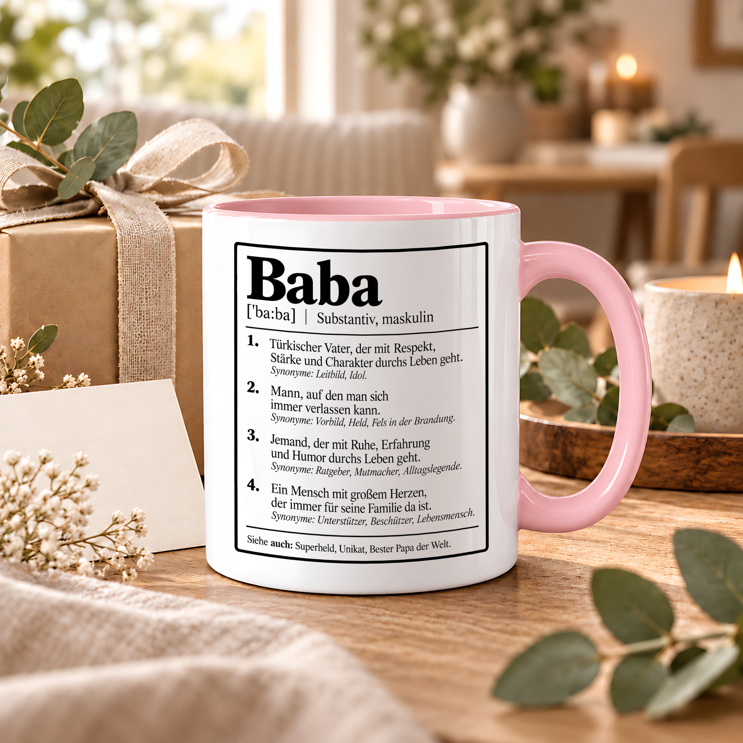 Herzbotschaft Baba Tasse Türkischer Vater Geschenk 330 ml