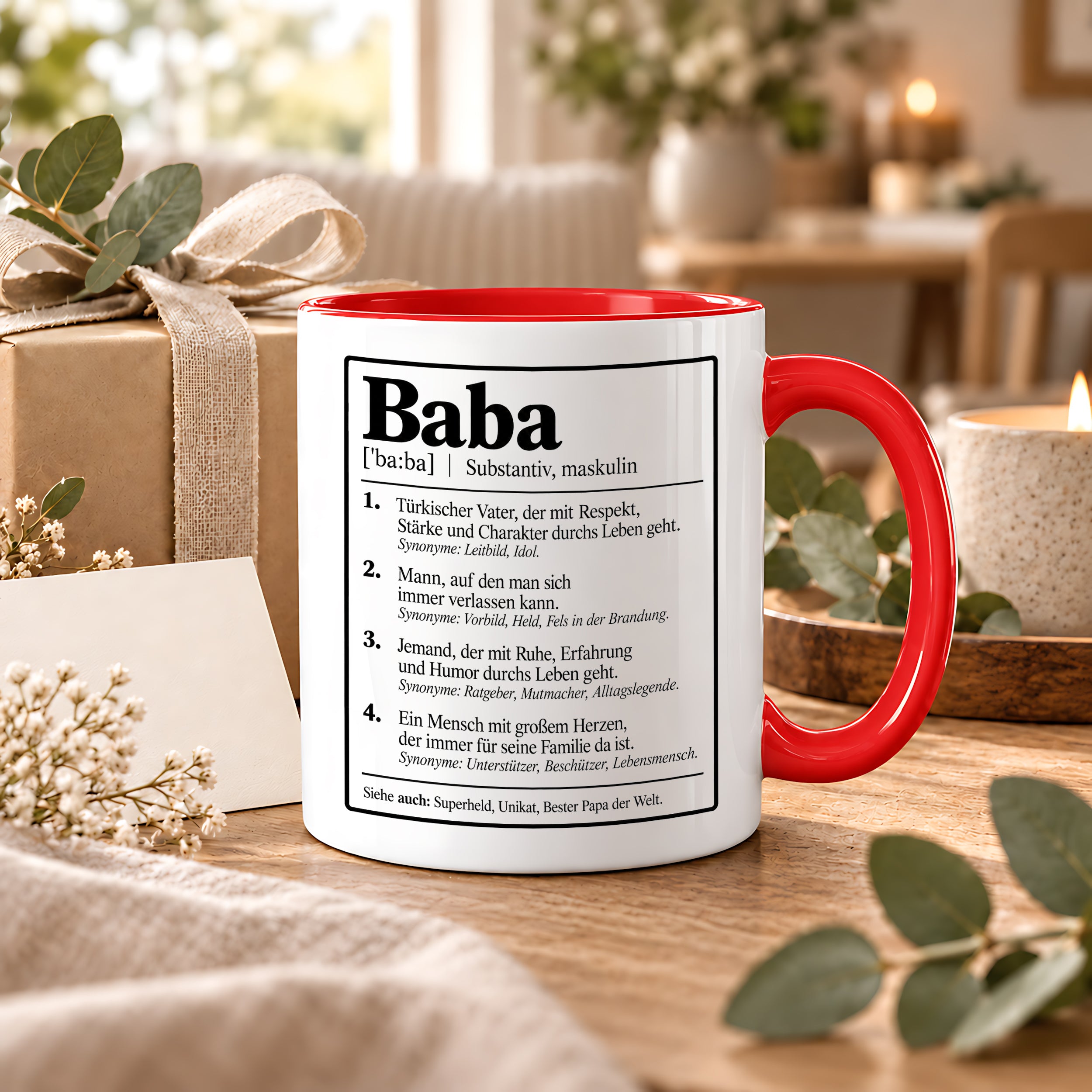 Herzbotschaft Baba Tasse Türkischer Vater Geschenk 330 ml