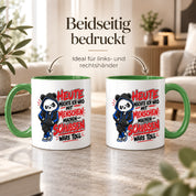 Herzbotschaft Tasse Menschen schubsen lustiger Panda Spruch 330 ml