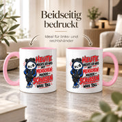 Herzbotschaft Tasse Menschen schubsen lustiger Panda Spruch 330 ml