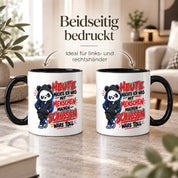 Herzbotschaft Tasse Menschen schubsen lustiger Panda Spruch 330 ml