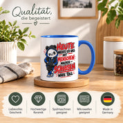 Herzbotschaft Tasse Menschen schubsen lustiger Panda Spruch 330 ml