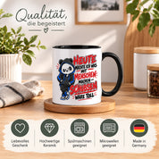 Herzbotschaft Tasse Menschen schubsen lustiger Panda Spruch 330 ml