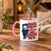 Herzbotschaft Tasse Menschen schubsen lustiger Panda Spruch 330 ml
