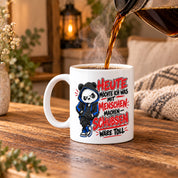 Herzbotschaft Tasse Menschen schubsen lustiger Panda Spruch 330 ml