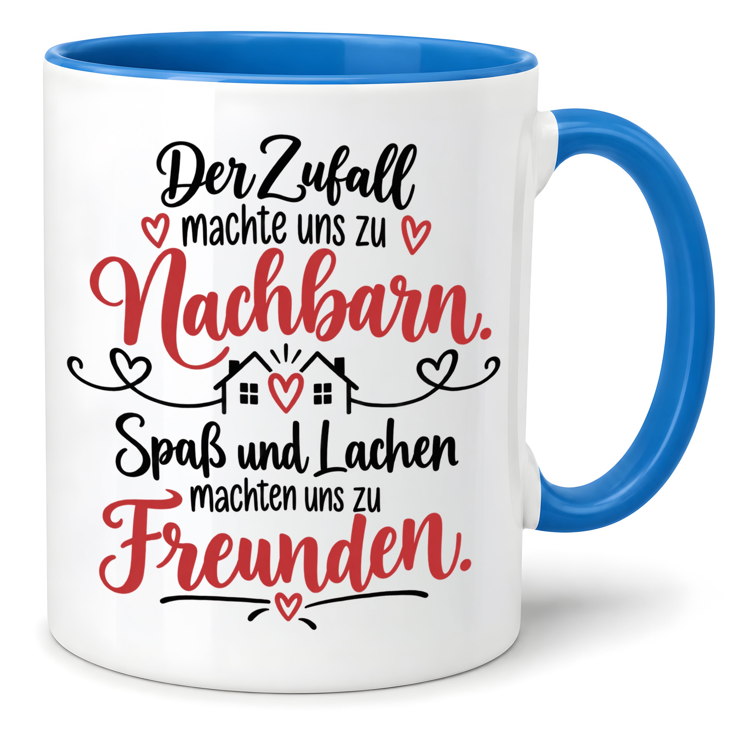 Herzbotschaft Tasse Nachbarn Freunde Geschenk Freundschaft 330 ml