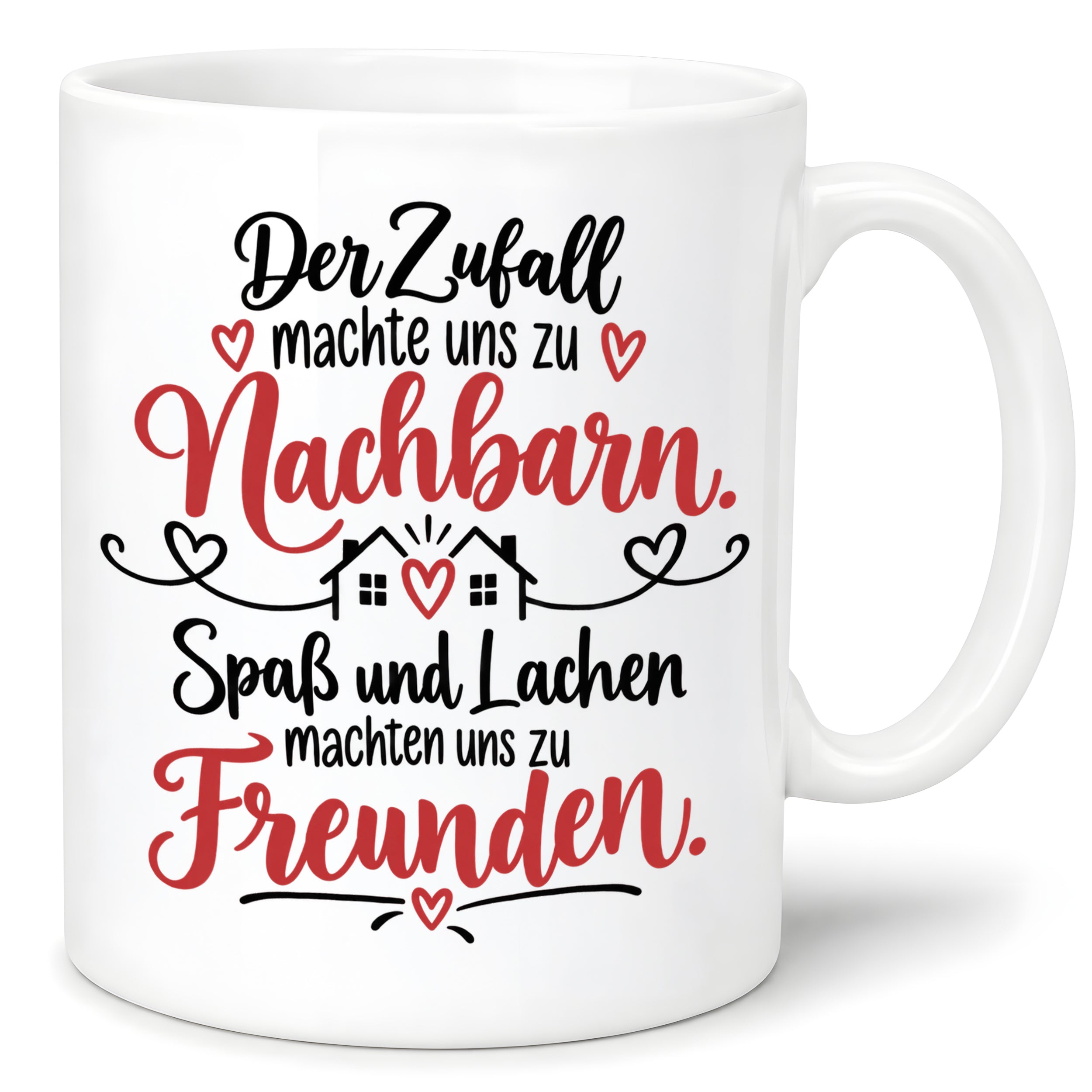 Herzbotschaft Tasse Nachbarn Freunde Geschenk Freundschaft 330 ml