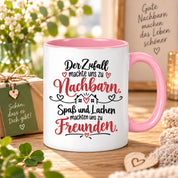 Herzbotschaft Tasse Nachbarn Freunde Geschenk Freundschaft 330 ml