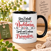 Herzbotschaft Tasse Nachbarn Freunde Geschenk Freundschaft 330 ml