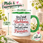 Herzbotschaft Tasse Nachbarn Freunde Geschenk Freundschaft 330 ml