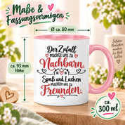 Herzbotschaft Tasse Nachbarn Freunde Geschenk Freundschaft 330 ml
