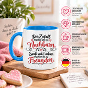 Herzbotschaft Tasse Nachbarn Freunde Geschenk Freundschaft 330 ml