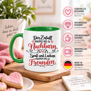 Herzbotschaft Tasse Nachbarn Freunde Geschenk Freundschaft 330 ml