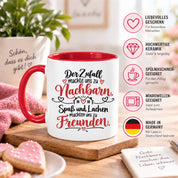 Herzbotschaft Tasse Nachbarn Freunde Geschenk Freundschaft 330 ml