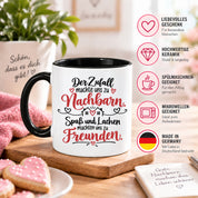 Herzbotschaft Tasse Nachbarn Freunde Geschenk Freundschaft 330 ml