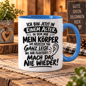 Herzbotschaft Tasse Älterwerden Lustiger Spruch Geschenk 330 ml