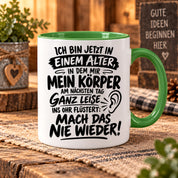 Herzbotschaft Tasse Älterwerden Lustiger Spruch Geschenk 330 ml