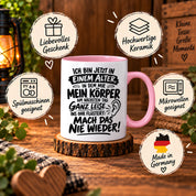 Herzbotschaft Tasse Älterwerden Lustiger Spruch Geschenk 330 ml