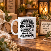 Herzbotschaft Tasse Älterwerden Lustiger Spruch Geschenk 330 ml