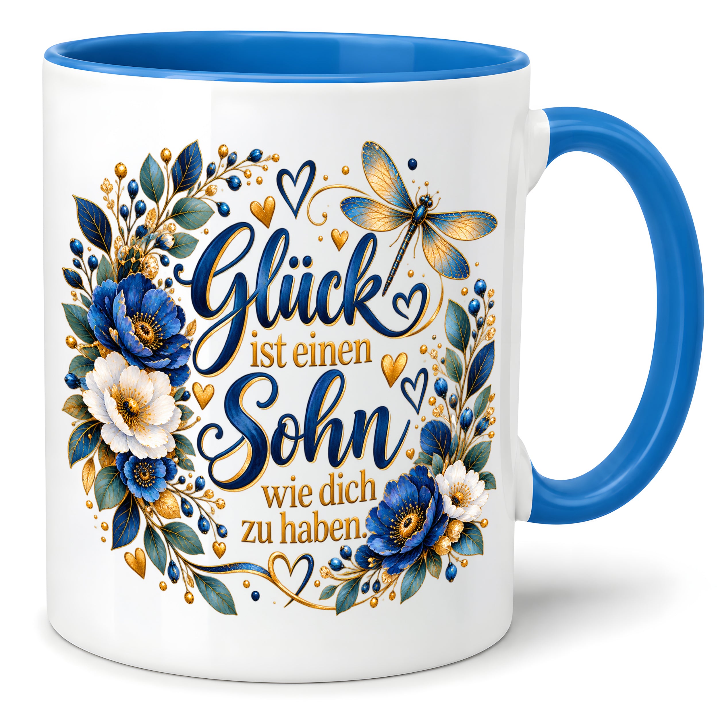 Herzbotschaft Tasse Sohn, Glück ist einen Sohn wie dich zu haben – Geschenk