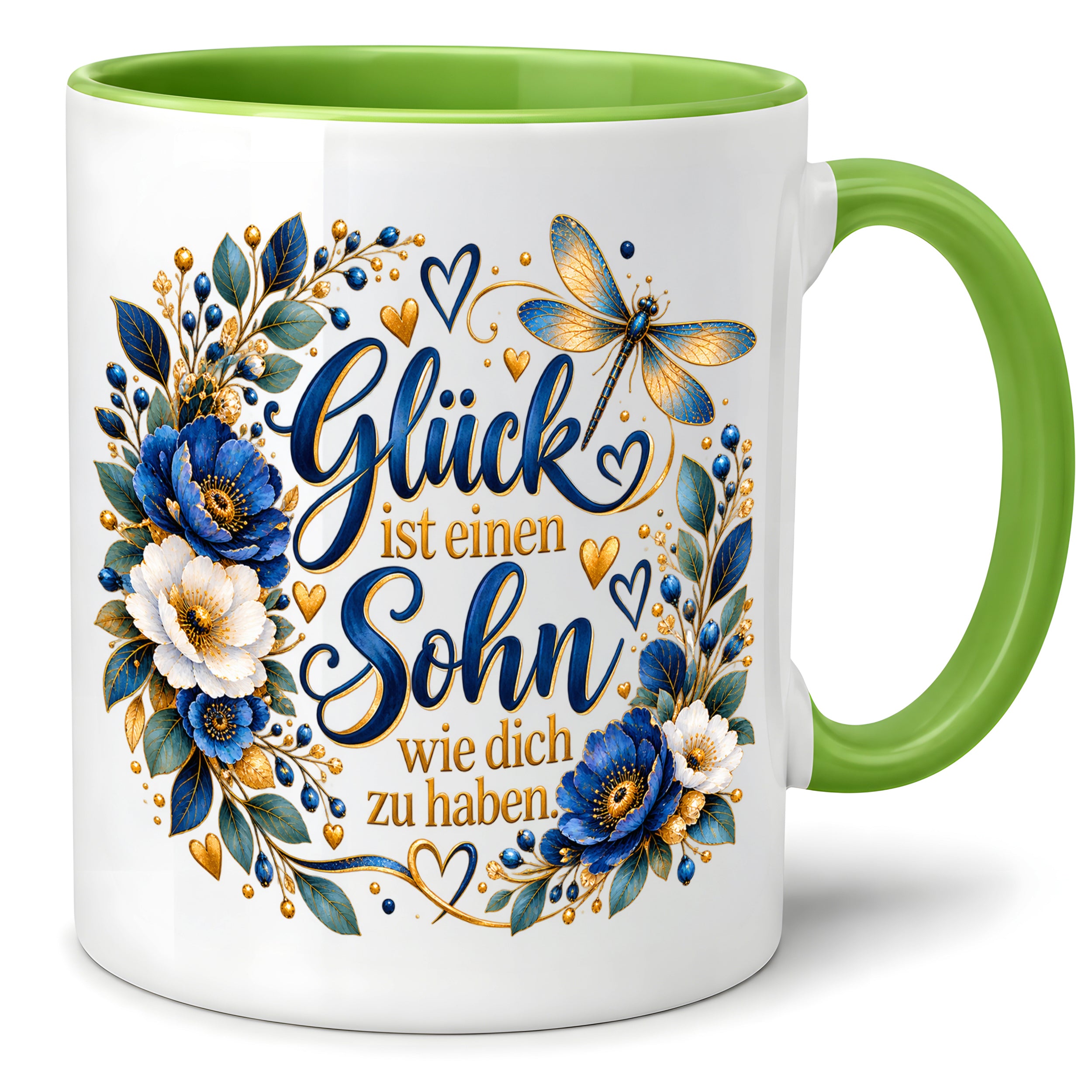 Herzbotschaft Tasse Sohn, Glück ist einen Sohn wie dich zu haben – Geschenk