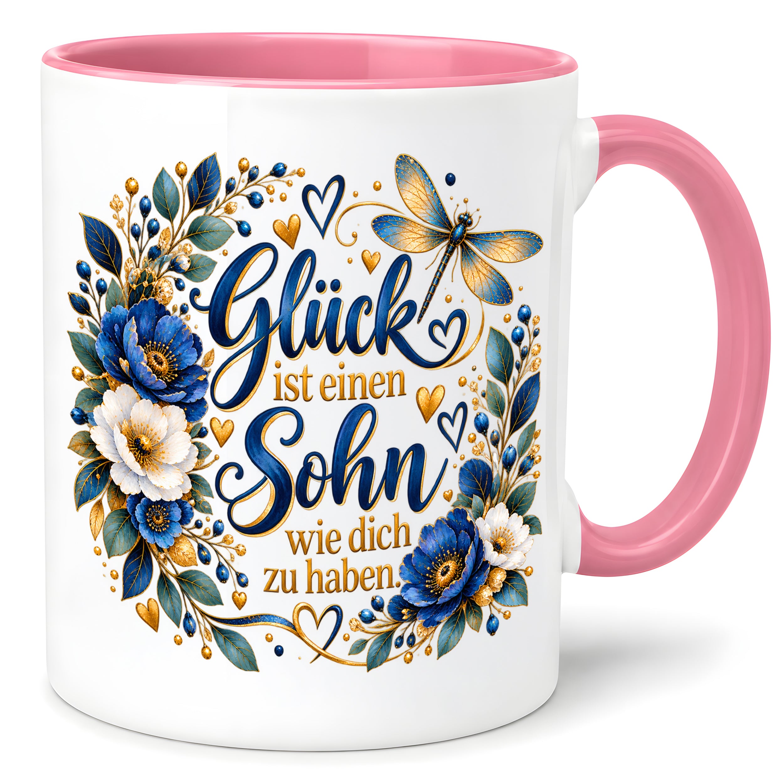 Herzbotschaft Tasse Sohn, Glück ist einen Sohn wie dich zu haben – Geschenk