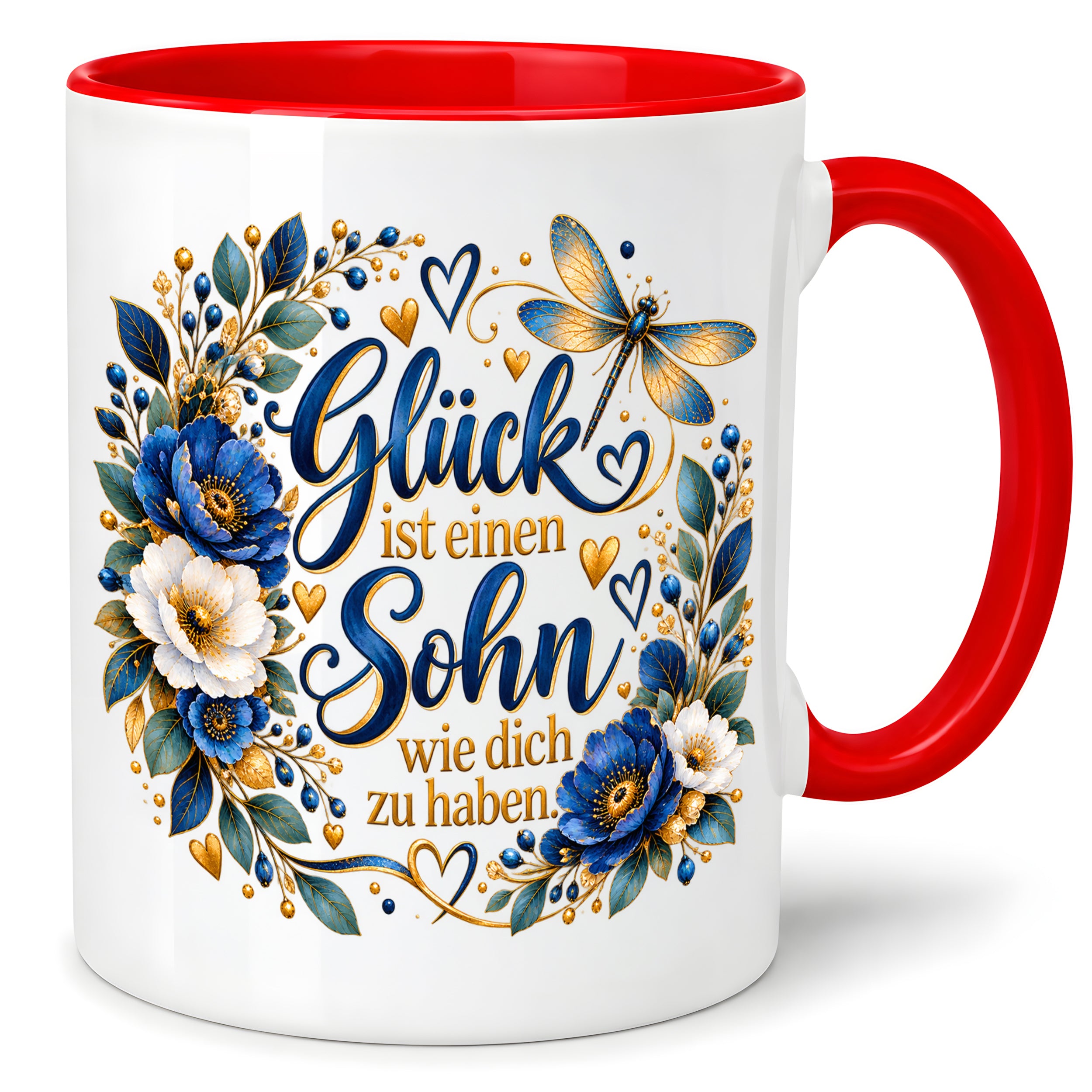 Herzbotschaft Tasse Sohn, Glück ist einen Sohn wie dich zu haben – Geschenk