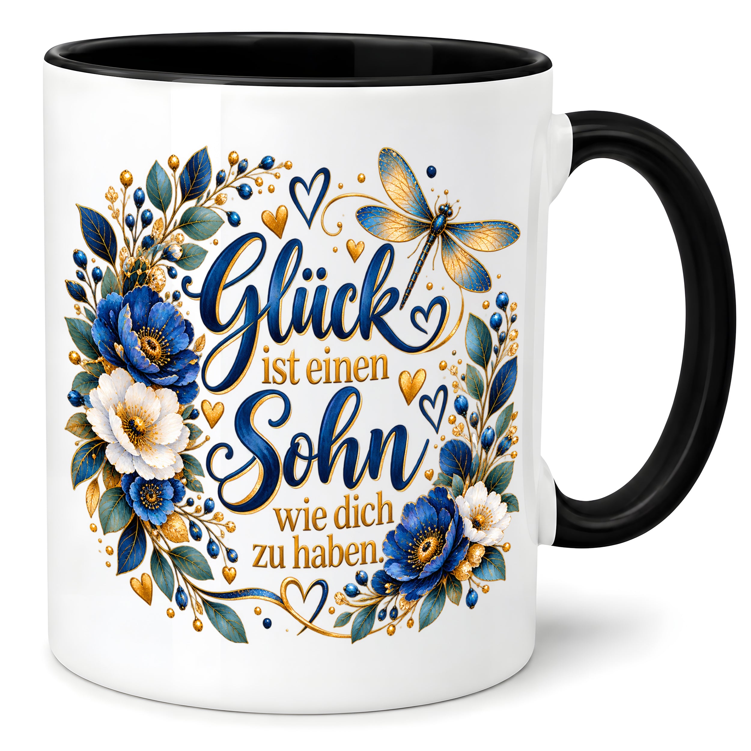 Herzbotschaft Tasse Sohn, Glück ist einen Sohn wie dich zu haben – Geschenk