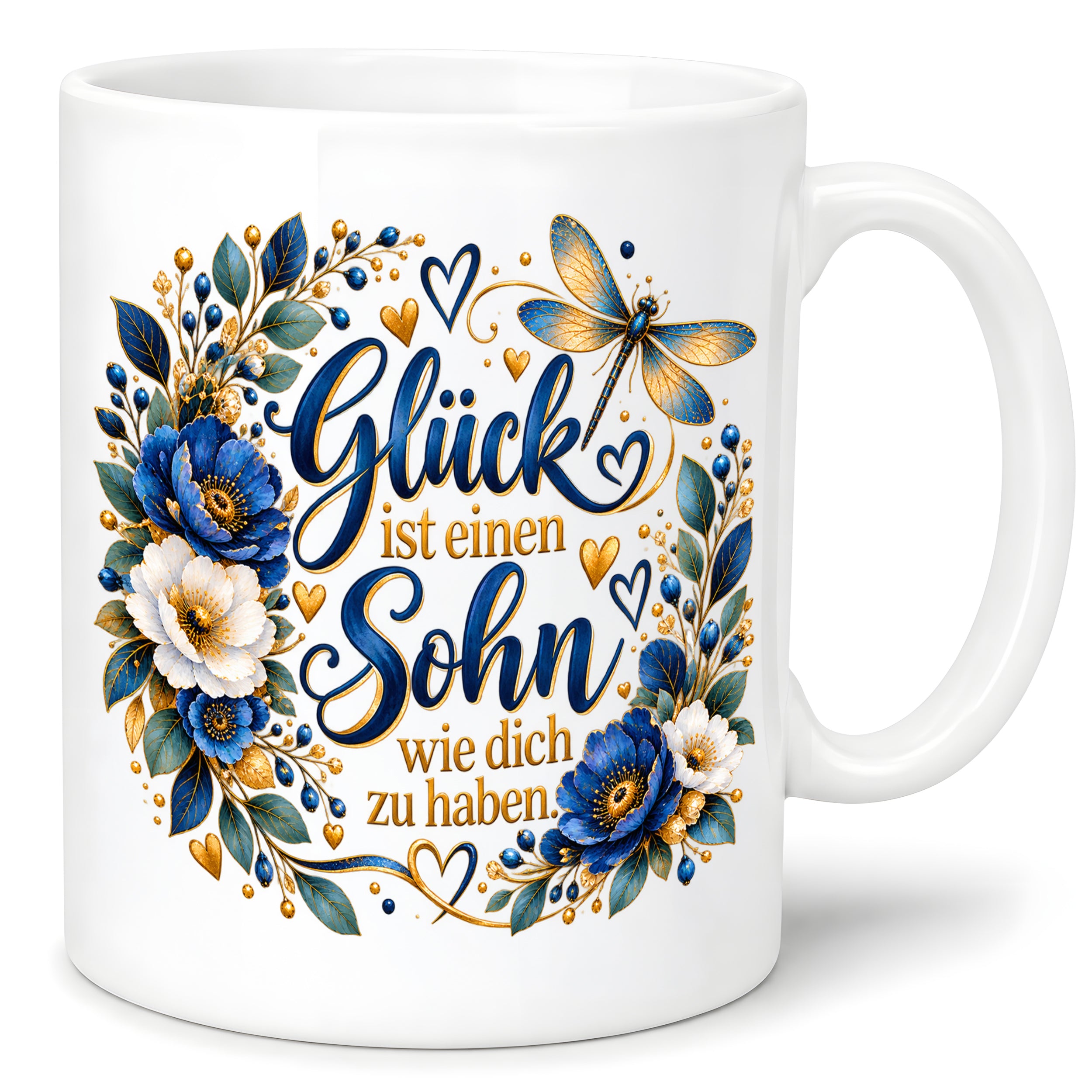Herzbotschaft Tasse Sohn, Glück ist einen Sohn wie dich zu haben – Geschenk