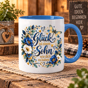 Herzbotschaft Tasse Sohn, Glück ist einen Sohn wie dich zu haben – Geschenk