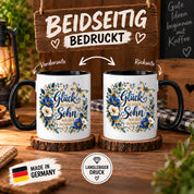 Herzbotschaft Tasse Sohn, Glück ist einen Sohn wie dich zu haben – Geschenk