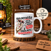 Herzbotschaft Tasse Nerv mich weiter – Lustige Erdmännchen Tasse Geschenk