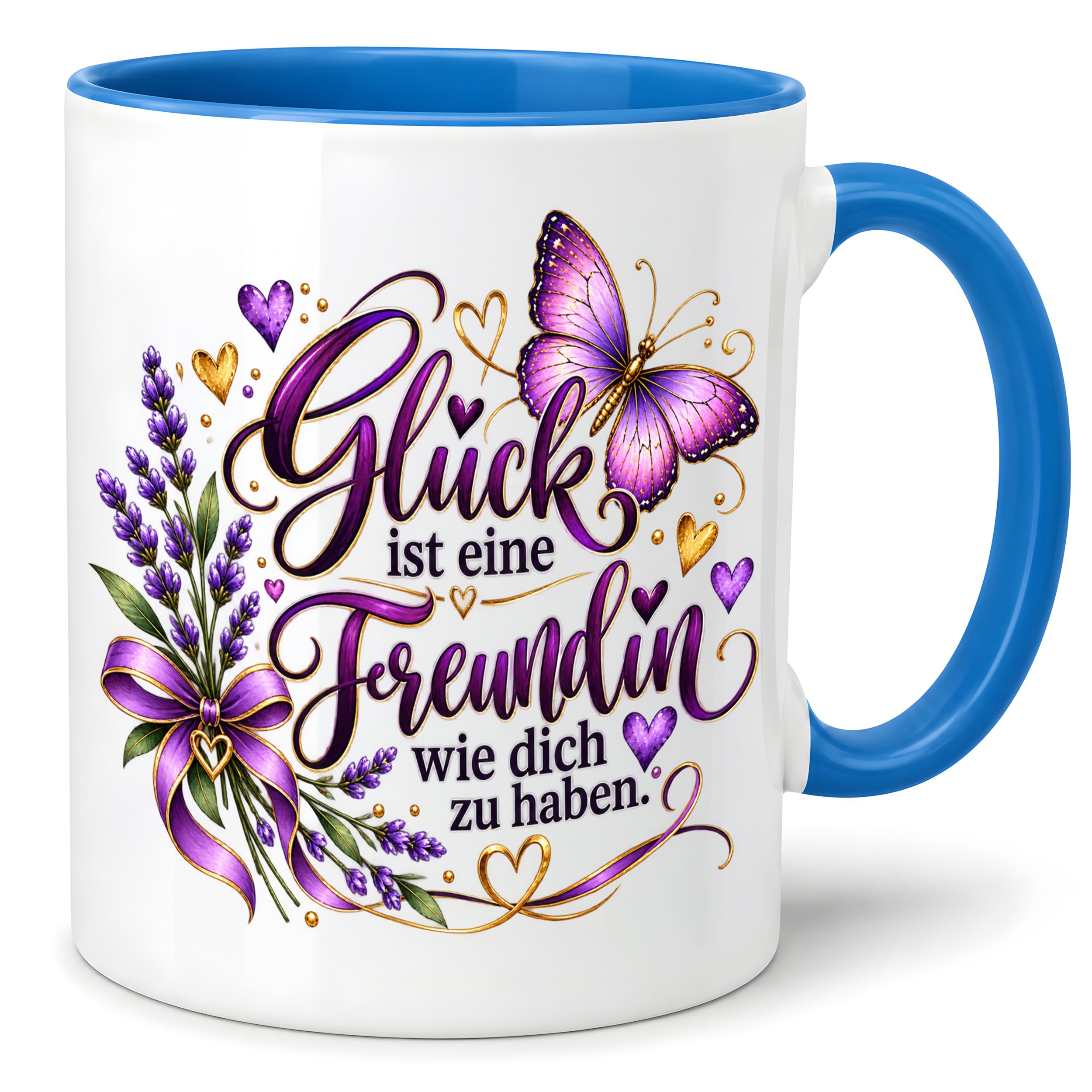 Herzbotschaft Tasse Freundin – Glück ist eine Freundin wie dich zu haben