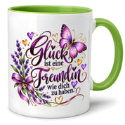 Herzbotschaft Tasse Freundin – Glück ist eine Freundin wie dich zu haben