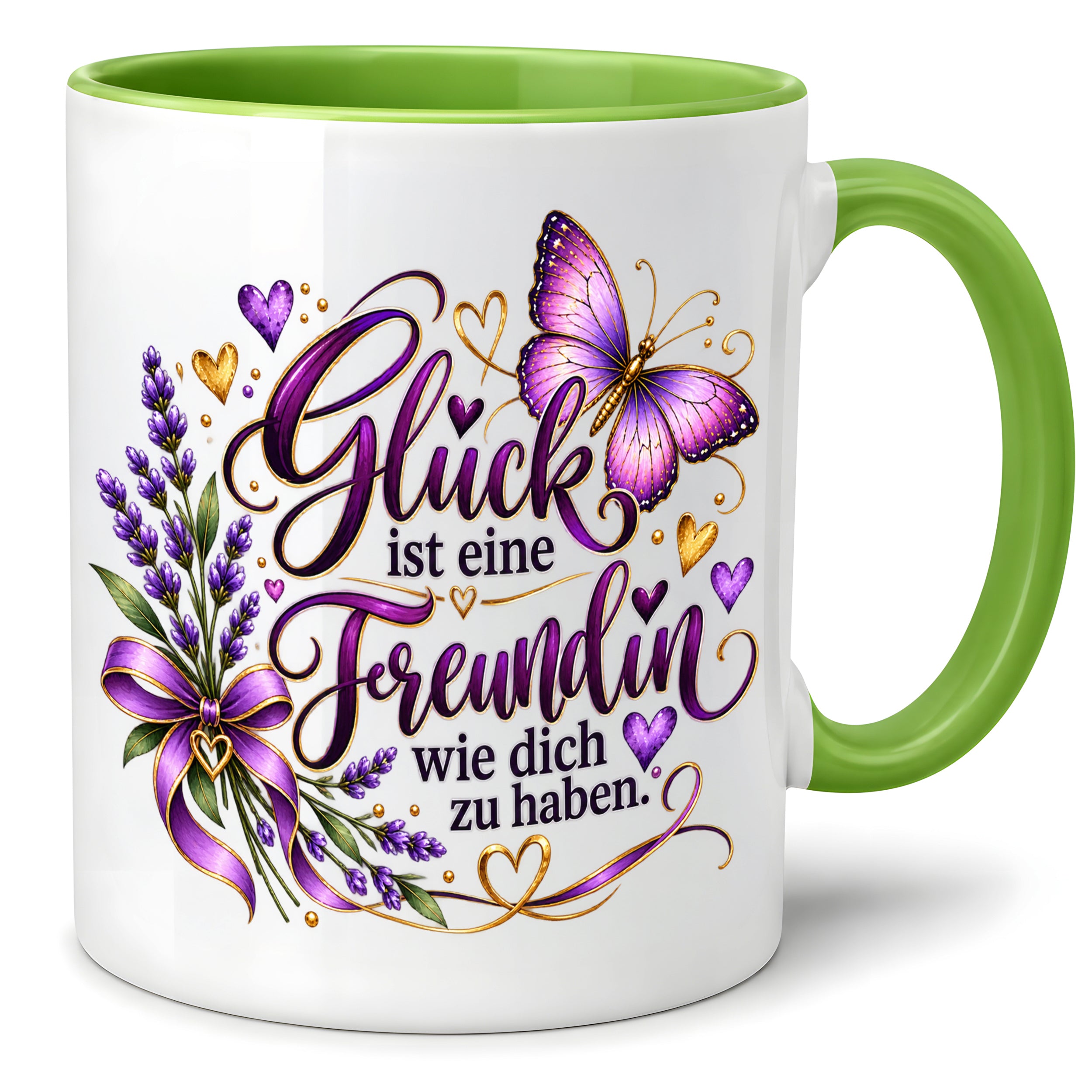 Herzbotschaft Tasse Freundin – Glück ist eine Freundin wie dich zu haben