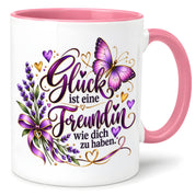 Herzbotschaft Tasse Freundin – Glück ist eine Freundin wie dich zu haben