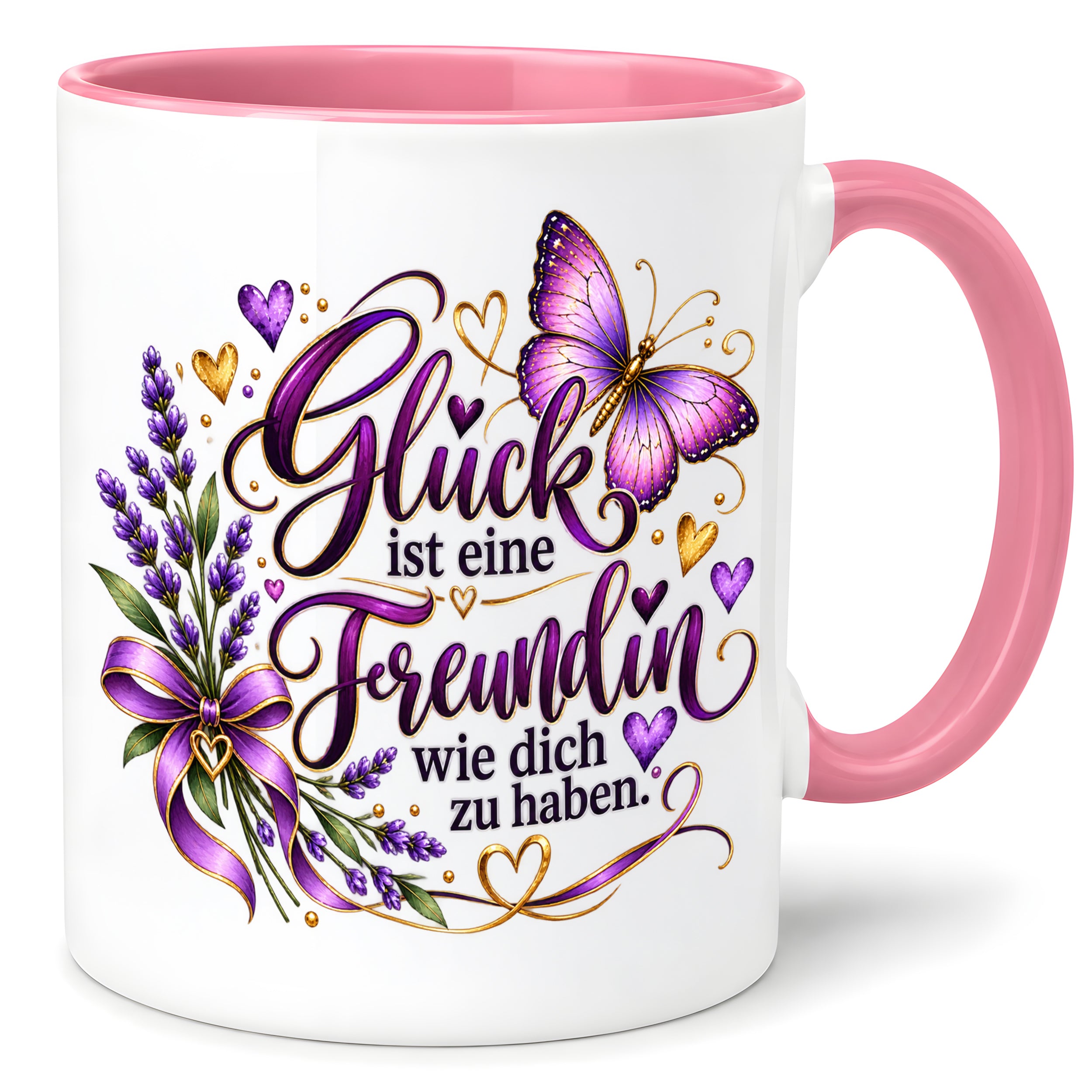 Herzbotschaft Tasse Freundin – Glück ist eine Freundin wie dich zu haben
