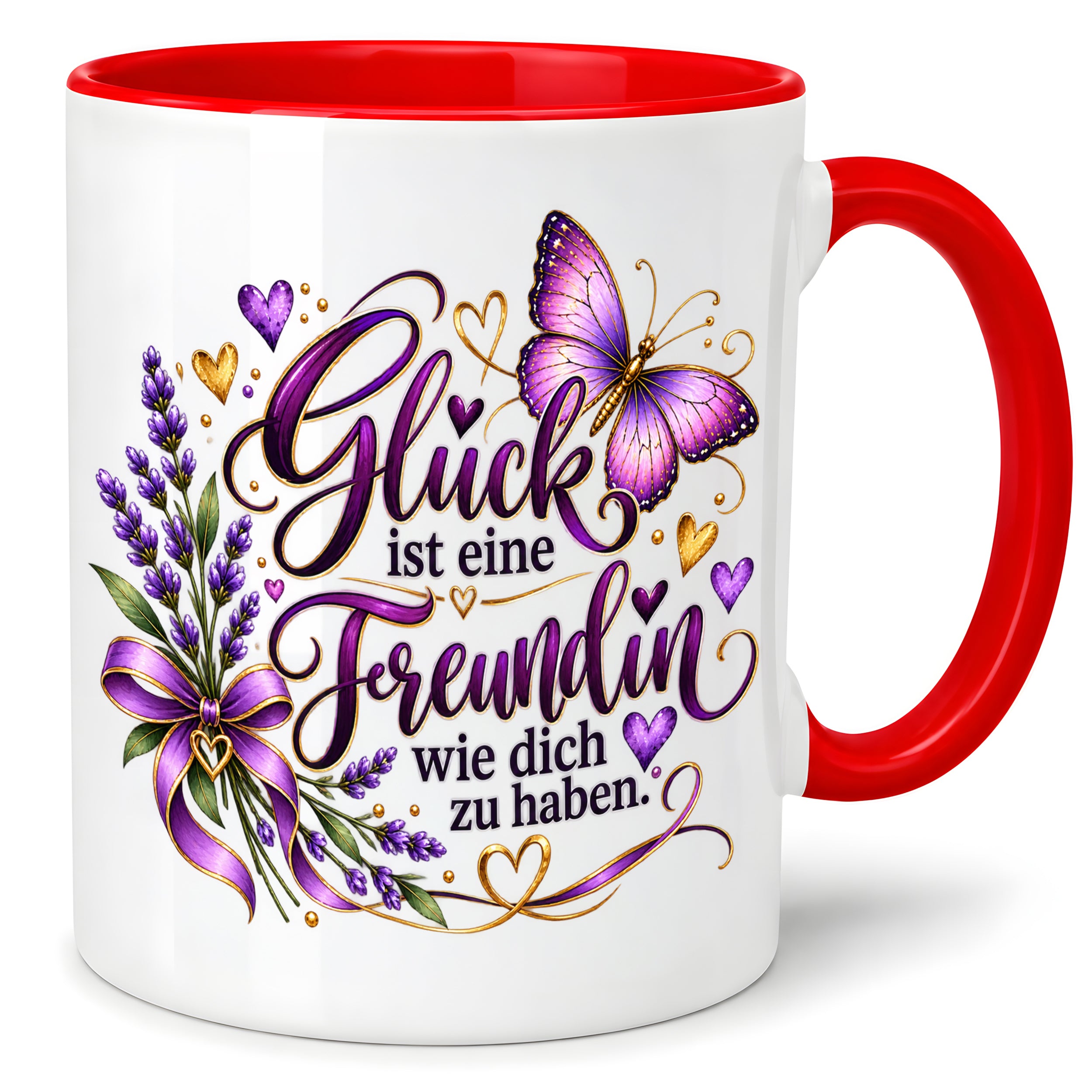 Herzbotschaft Tasse Freundin – Glück ist eine Freundin wie dich zu haben