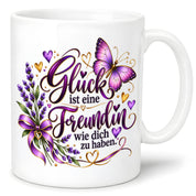 Herzbotschaft Tasse Freundin – Glück ist eine Freundin wie dich zu haben