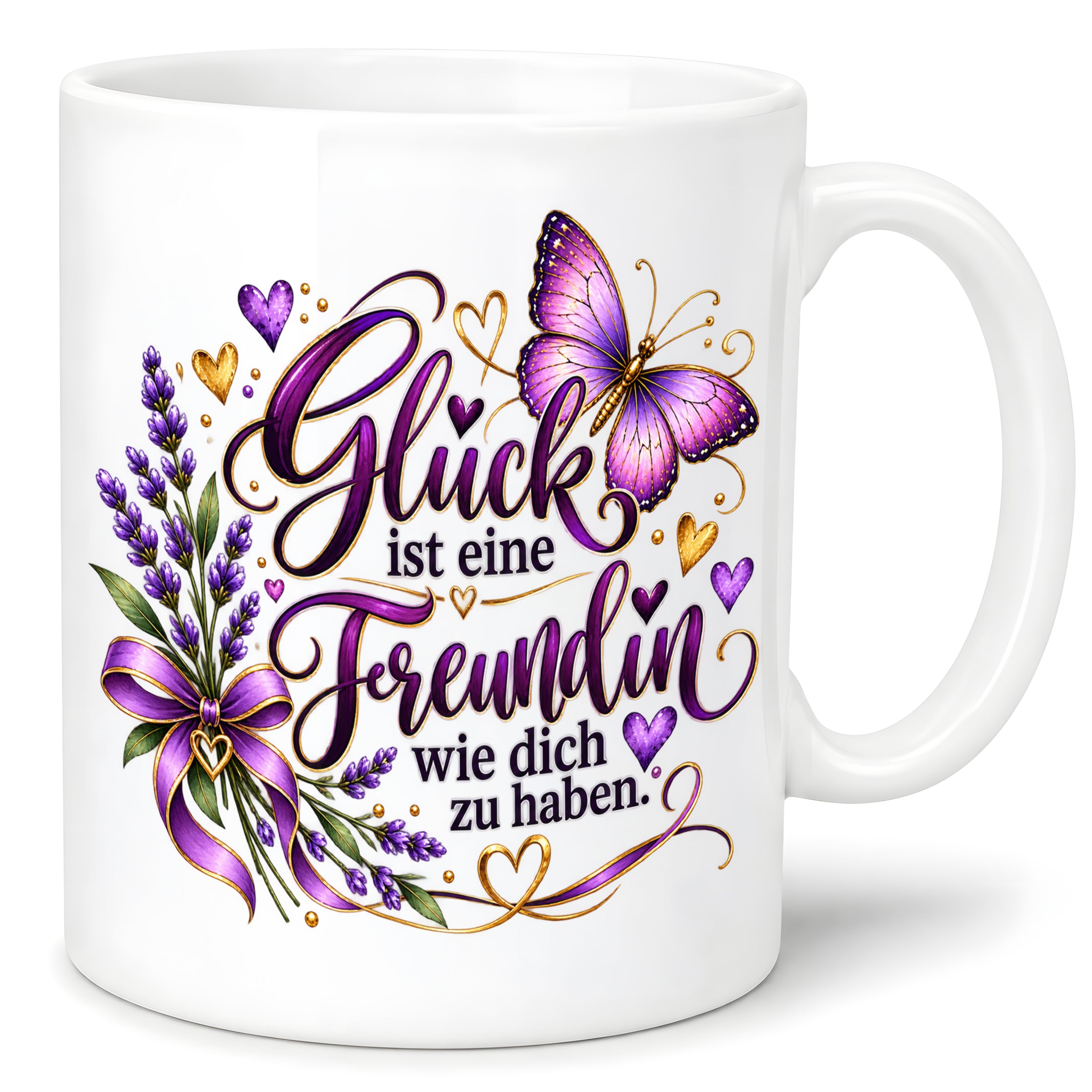 Herzbotschaft Tasse Freundin – Glück ist eine Freundin wie dich zu haben