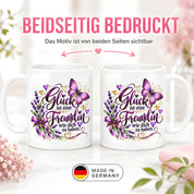 Herzbotschaft Tasse Freundin – Glück ist eine Freundin wie dich zu haben